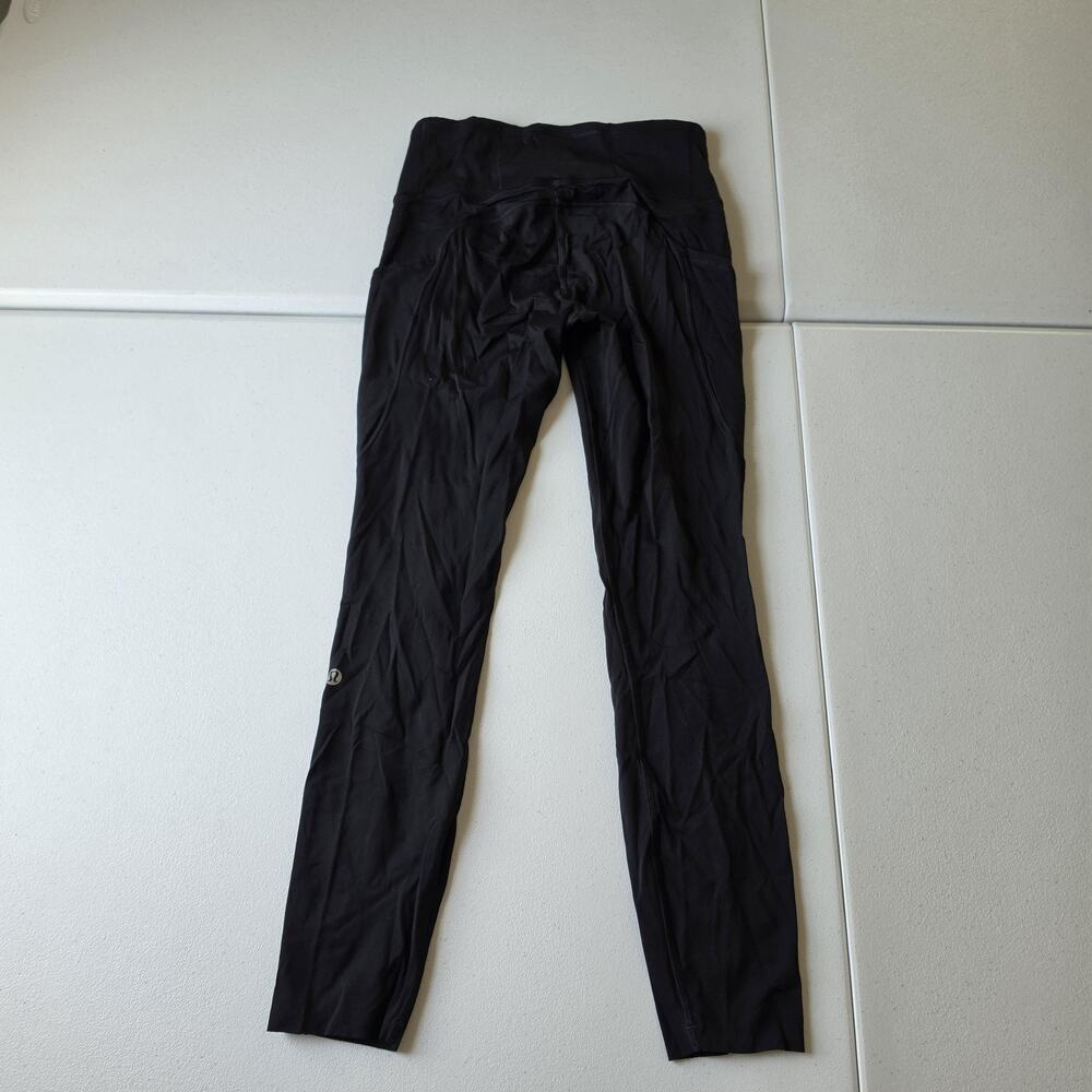 Lululemon Leggings Fast Free Womens 4 Black High Rise 28" Pockets Athletic